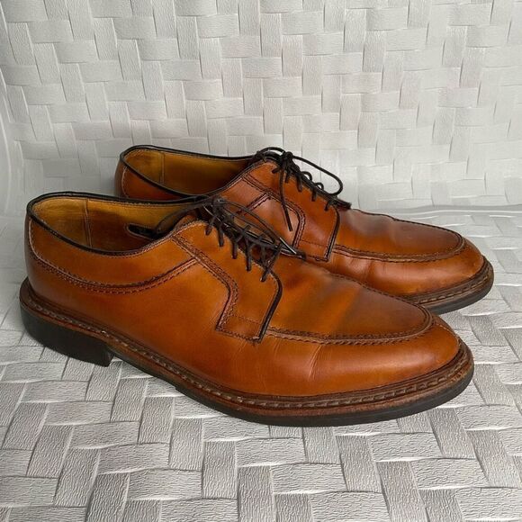 ALLEN EDMONDS Norse Split Toe Oxfords Dress Shoes Sz. 8,5 D Tan USA Old Stock - Picture 6 of 12